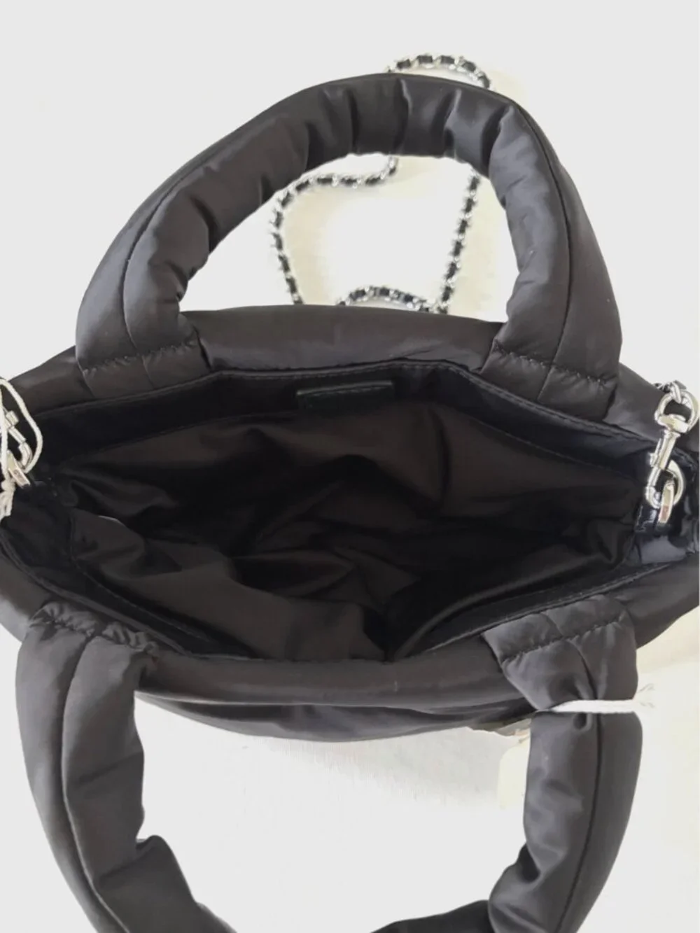 New Tory Burch Britten Nylon Puffy Mini Tote Black